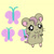 Size: 608x612 | Tagged: safe, artist:pixiebellecosplay, fluttershy, crossover, cutie mark background, hamtaro, species swap