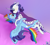 Size: 2200x2000 | Tagged: safe, artist:silcybell, derpibooru import, princess platinum, rainbow dash, rarity, classical unicorn, pegasus, pony, unicorn, blue background, crown, curved horn, embrace, female, leonine tail, lesbian, mantle, raridash, shipping, simple background, unshorn fetlocks