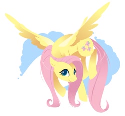 Size: 562x521 | Tagged: safe, artist:kilo, fluttershy, pegasus, pony, female, simple background, solo, white background