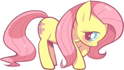 Size: 818x461 | Tagged: safe, artist:delico, artist:gekiamana, artist:sakikoamana, artist:sakikoxsakiko, fluttershy, pegasus, pony, blushing, cute, female, mare, shyabetes, simple background, solo, white background, wingless