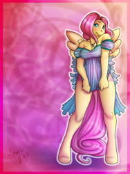 Size: 700x933 | Tagged: safe, artist:kaylii, fluttershy, anthro, unguligrade anthro, breasts, female