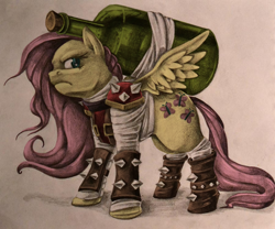 Size: 900x748 | Tagged: safe, artist:kiyiya, artist:wonderbolt, fluttershy, pegasus, pony, colored, league of legends, singed