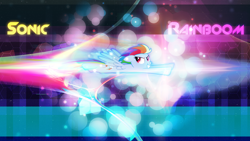 Size: 3840x2160 | Tagged: safe, artist:game-beatx14, artist:zutheskunk edits, derpibooru import, rainbow dash, pegasus, pony, 4k, flying, solo, wallpaper