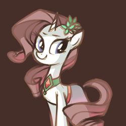 Size: 800x800 | Tagged: safe, artist:karzahnii, rarity, pony, unicorn, clothes, dress, jewel, jewelry, necklace, solo