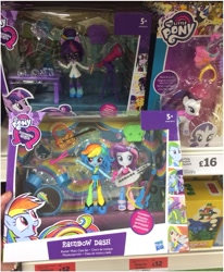 Size: 993x1207 | Tagged: safe, derpibooru import, rainbow dash, rarity, sci-twi, twilight sparkle, equestria girls, rainbow rocks, doll, equestria girls minis, irl, photo, rainbow rocks outfit, toy