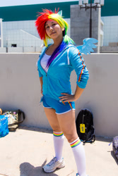 Size: 1067x1600 | Tagged: safe, rainbow dash, human, cosplay, irl, irl human, photo