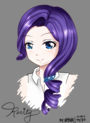 Size: 593x812 | Tagged: safe, artist:nazeko, rarity, human, bust, female, humanized, solo