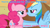 Size: 1022x575 | Tagged: safe, derpibooru import, pinkie pie, rainbow dash, earth pony, pegasus, pony, blue text, caption, female, lesbian, pink text, pinkiedash, shipping