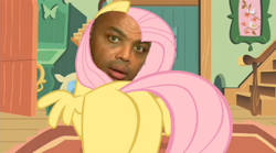 Size: 852x475 | Tagged: safe, edit, edited screencap, screencap, fluttershy, pegasus, pony, butt, charles barkley, female, flutterbutt, mare, photo, plot, youtube link