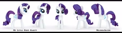 Size: 3559x972 | Tagged: safe, artist:rivenchan, rarity, pony, unicorn, 3d, female, mare, model, solo