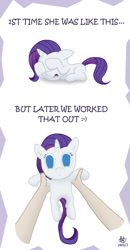 Size: 645x1238 | Tagged: safe, artist:mafon, rarity, human, arms, crying, filly, foal, hand