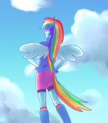 Size: 700x800 | Tagged: safe, artist:misochikin, rainbow dash, equestria girls, pixiv, ponied up, solo