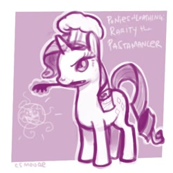 Size: 500x500 | Tagged: safe, artist:clorin spats, rarity, pony, unicorn, crossover, kingdom of loathing, pastamancer