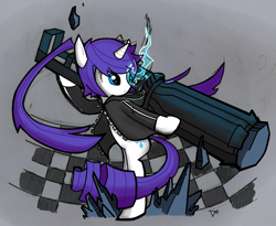 Size: 1275x1045 | Tagged: safe, artist:dagmlp, rarity, pony, unicorn, black rock shooter, cosplay, solo