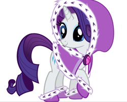 Size: 874x703 | Tagged: safe, rarity, pony, unicorn, boots, cape, clothes, official, purple, shoes, solo, vector, winter