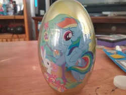 Size: 2592x1944 | Tagged: safe, derpibooru import, angel bunny, rainbow dash, pegasus, pony, candy, egg, food