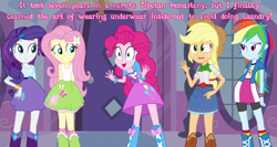 Size: 1280x680 | Tagged: safe, derpibooru import, applejack, fluttershy, pinkie pie, rainbow dash, twilight sparkle, equestria girls, cards against equestria girls, meme, pinkie has a crazy idea