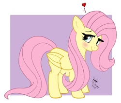 Size: 1300x1100 | Tagged: safe, artist:joakaha, fluttershy, pegasus, pony, blushing, heart, solo