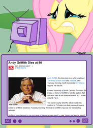 Size: 563x771 | Tagged: safe, fluttershy, human, andy griffith, exploitable meme, fluttercry, irl, meme, photo, tv meme