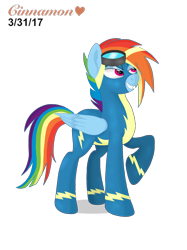 Size: 2048x2732 | Tagged: safe, artist:cinnamon-swirls, derpibooru import, rainbow dash, pegasus, pony, clothes, high res, older, raised hoof, solo, uniform, wonderbolts uniform