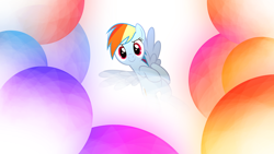 Size: 3840x2160 | Tagged: safe, artist:dashiesparkle, artist:spntax, derpibooru import, edit, rainbow dash, pegasus, pony, bubble, simple, solo, vector, wallpaper, wallpaper edit