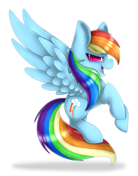 Size: 1166x1483 | Tagged: safe, artist:skashigame, derpibooru import, rainbow dash, pegasus, pony, backwards cutie mark, chibi, solo, spread wings, wings