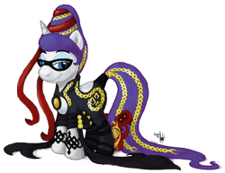 Size: 600x464 | Tagged: safe, artist:razzek, artist:theartrix, rarity, pony, unicorn, bayonetta, bayonetta (character), bodysuit, clothes, crossover