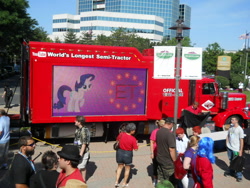 Size: 1024x768 | Tagged: safe, photographer:eratosofcyrene, rarity, pony, unicorn, big macin-truck, bronycon, photo