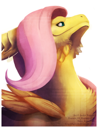 Size: 786x1024 | Tagged: safe, artist:dustydrell, artist:essence of rapture, artist:ius-iuris, artist:shiro-kuro, fluttershy, dragon, dragonified, flutterdragon, species swap