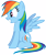 Size: 3675x4342 | Tagged: safe, artist:discorded, derpibooru import, rainbow dash, pegasus, pony, pinkie pride, .ai available, absurd resolution, show accurate, simple background, sitting, solo, transparent background, vector