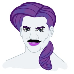 Size: 1500x1500 | Tagged: safe, rarity, human, bust, carlton banks, humanized, male, moustache, simple background, smiling, solo, white background