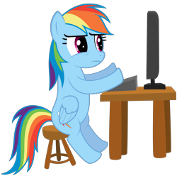 Size: 6457x6402 | Tagged: safe, artist:yoo2001818, rainbow dash, pegasus, pony, absurd resolution, computer, solo