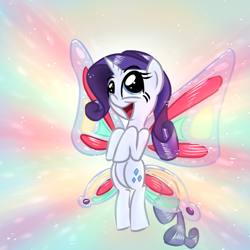 Size: 800x800 | Tagged: safe, artist:lyralicious, rarity, pony, unicorn, female, horn, mare, white coat, wings