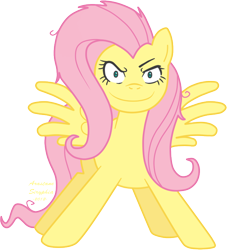 Size: 640x704 | Tagged: safe, artist:arastane-siryphia, fluttershy, pegasus, pony, female, insanity, mare, solo