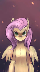 Size: 417x750 | Tagged: safe, artist:ende26, fluttershy, pegasus, pony, badass, bipedal, flutterbadass, flutterrage, rage