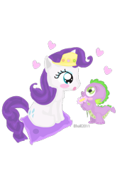 Size: 612x792 | Tagged: safe, artist:fluffyfishsticks, artist:nenetan, rarity, spike, dragon, pony, unicorn, female, interspecies, male, shipping, sparity, straight