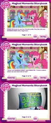 Size: 625x1494 | Tagged: safe, artist:angelthecatgirl, derpibooru import, pinkie pie, rainbow dash, oc, oc:dj acid, earth pony, pegasus, pony, comic, imminent anal vore, imminent vore, magical moments storybook