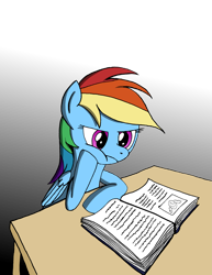 Size: 3297x4275 | Tagged: safe, artist:ravio-li, derpibooru import, rainbow dash, pegasus, pony, absurd resolution, book, female, mare, reading, solo