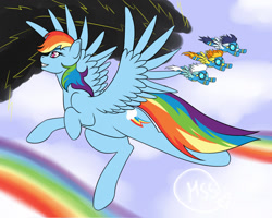 Size: 1280x1024 | Tagged: safe, artist:manestreamstudios, fleetfoot, rainbow dash, soarin', spitfire, pegasus, pony, wonderbolts