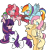 Size: 968x1024 | Tagged: safe, artist:alus, derpibooru import, applejack, fluttershy, pinkie pie, rainbow dash, rarity, spike, twilight sparkle, dragon, earth pony, pegasus, pony, unicorn, cute, eye clipping through hair, mane seven, mane six, no pupils, one eye closed, open mouth, simple background, transparent background, wink