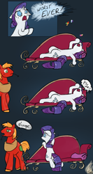 Size: 1600x3000 | Tagged: safe, artist:valcron, big macintosh, rarity, earth pony, pony, unicorn, ain't having it, comic, drama queen, fainting couch, male, marshmelodrama, nope, sofa, stallion