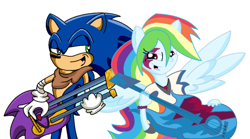 Size: 1024x570 | Tagged: artist needed, source needed, safe, rainbow dash, equestria girls, rainbow rocks, crossover, ponied up, sonic boom, sonic the hedgehog, sonic the hedgehog (series), sonic underground