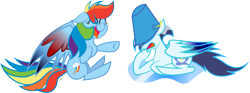 Size: 1105x410 | Tagged: safe, artist:princessfireshiner, derpibooru import, rainbow dash, soarin', pegasus, pony, bucket, female, laughing, male, shipping, simple background, soarindash, straight, transparent background