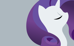 Size: 2400x1500 | Tagged: safe, artist:megasweet, part of a set, rarity, pony, unicorn, bust, eyes closed, female, horn, lineless, mare, minimalist, portrait, profile, simple background, solo, wallpaper