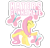 Size: 375x360 | Tagged: safe, fluttershy, pegasus, pony, female, haters gonna hate, mare, pink mane, sticker, yellow coat