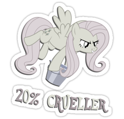 Size: 375x360 | Tagged: safe, fluttershy, pegasus, pony, discorded, female, flutterbitch, mare, sticker