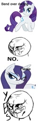 Size: 334x1024 | Tagged: safe, rarity, pony, unicorn, bend over, comic, meme, rage comic, rage face, wet, wet mane, wet mane rarity