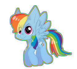 Size: 1024x914 | Tagged: safe, artist:skydonut, derpibooru import, rainbow dash, pegasus, pony, backwards cutie mark, chibi, flying, simple background, solo, transparent background