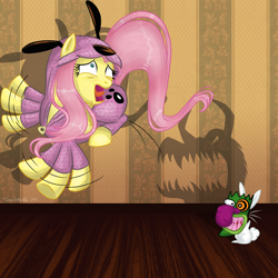 Size: 800x800 | Tagged: safe, artist:theeroyalwe, fluttershy, pegasus, pony, cosplay, courage the cowardly dog, female, mare