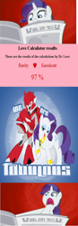 Size: 644x1848 | Tagged: safe, edit, edited screencap, screencap, rarity, ponyville confidential, abstract background, comic, crossover shipping, female, i'll destroy her, knock out, love calculator, male, newspaper, screencap comic, shipping, solo, straight, transformers, transformers prime